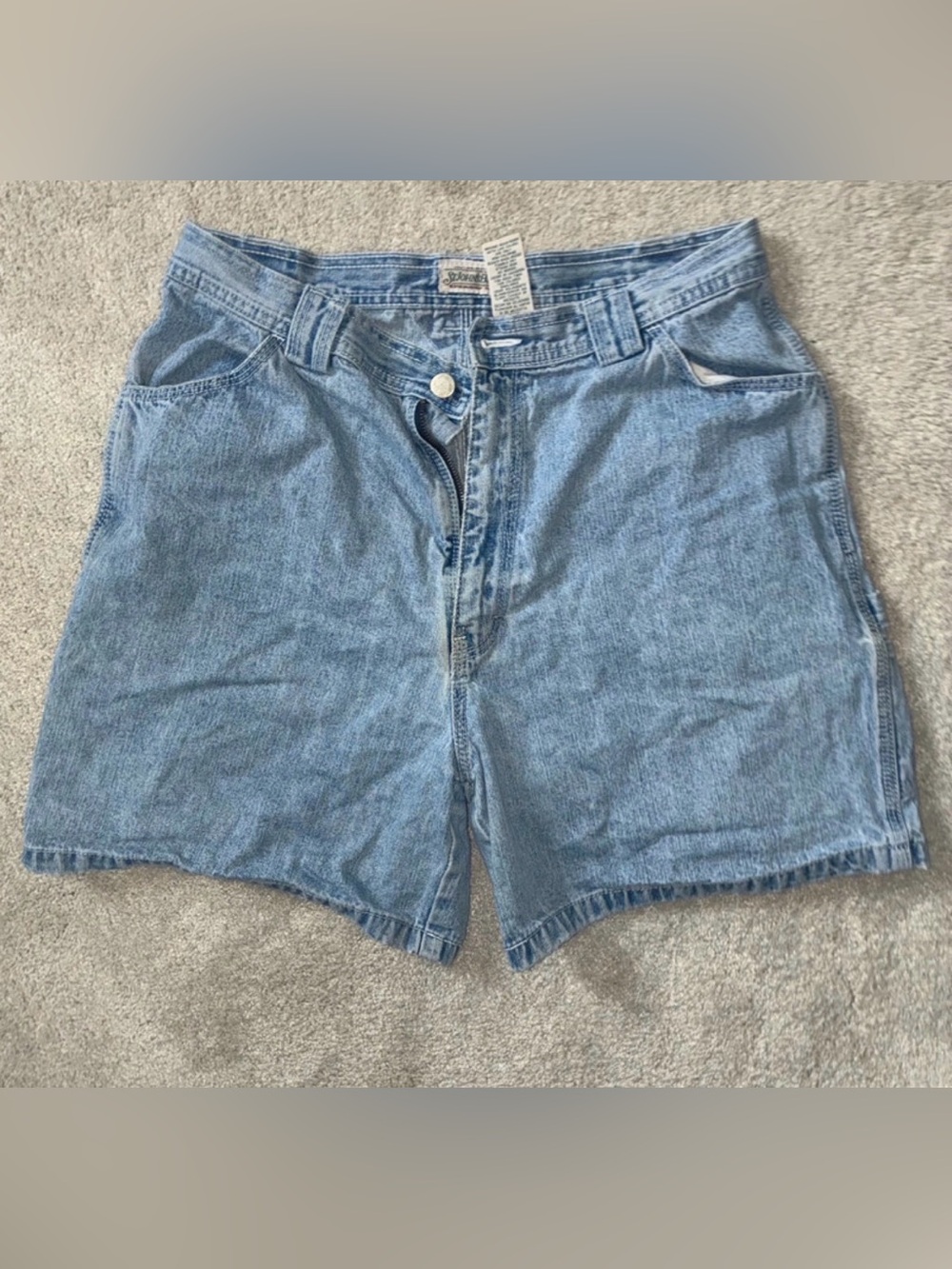 St. John's Bay Light Blue High-Rise Denim Shorts